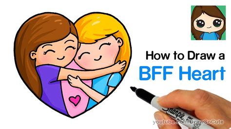 cute drawings of best friends|easy to draw best friends.